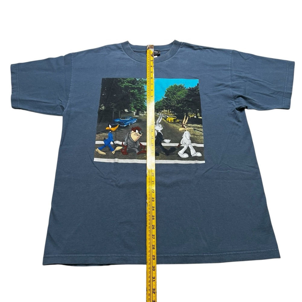 Looney Tunes T-Shirt Mens XL Blue Abbey Road Parody Vintage Graphic Tee Cotton - Picture 6 of 7